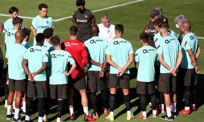 Les joueurs du Portugal à l'entraînement