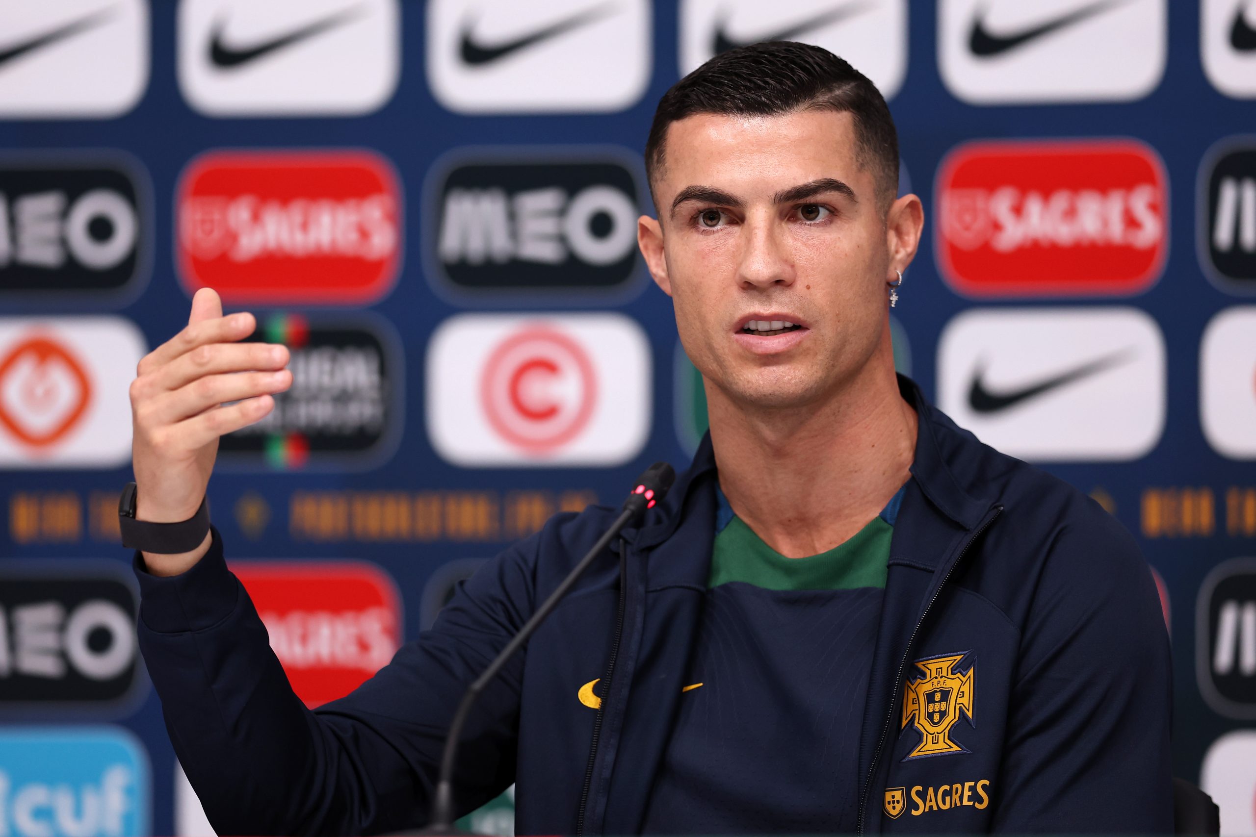 Cristiano Ronaldo en conférence de presse.
